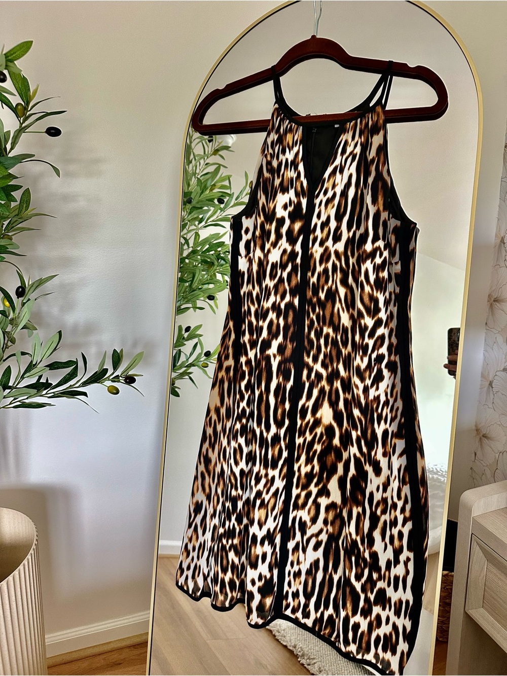 Worthington Leopard Print Sleeveless Mini Dress - Brown, Black, Cream